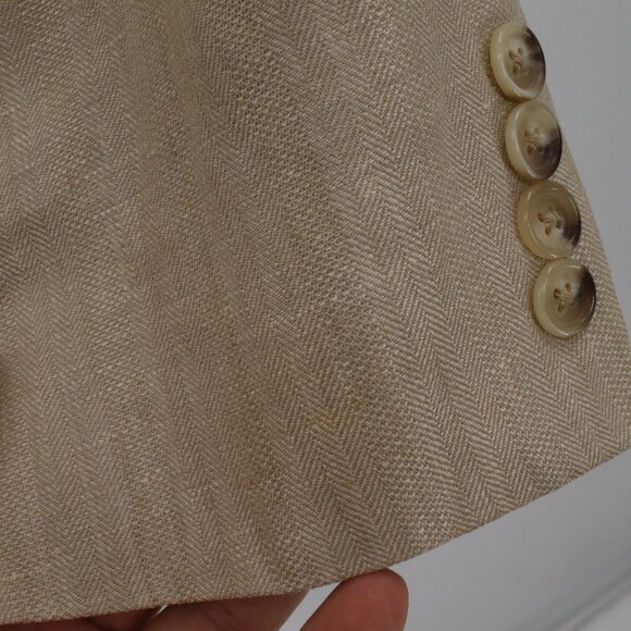 Brooks brothers Baird mcnutt sport coat Mens 46R madison 1818 herringbone linen - Picture 5 of 15